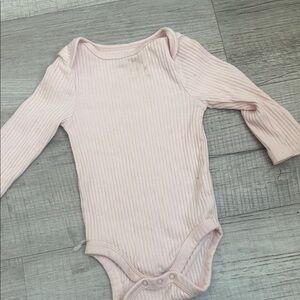 Pink Ribbed Kids One Piece